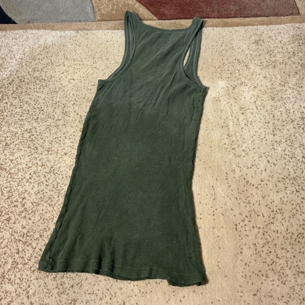 Y2K Abercrombie & Fitch Green Ribbed Beaded Scoop‎ Neck Tank Top Womens M - Picture 5 of 6